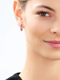 Złote kolczyki z cyrkoniami - koła