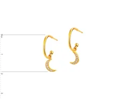 Złote kolczyki z cyrkoniami - Księżyce