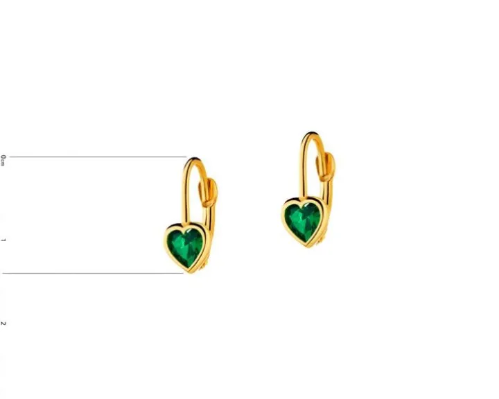 Złote kolczyki z cyrkoniami - serca