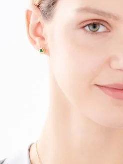 Złote kolczyki z cyrkoniami