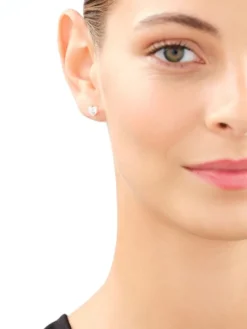 Złote kolczyki z cyrkoniami - serca