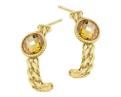 Złote kolczyki z cyrkoniami