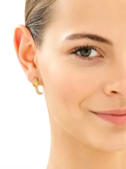 Złote kolczyki z cyrkoniami