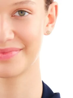 Złote kolczyki z cyrkoniami - drzewka