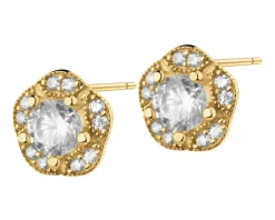 Złote kolczyki z cyrkoniami