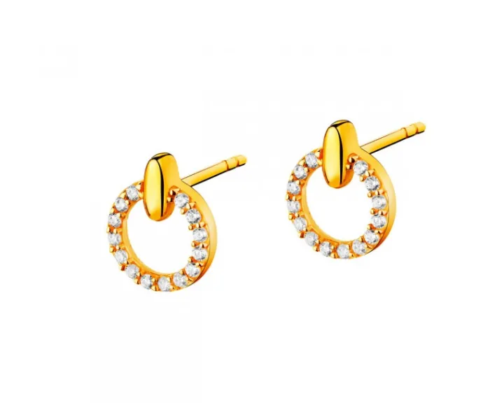Złote kolczyki z cyrkoniami