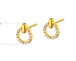 Złote kolczyki z cyrkoniami