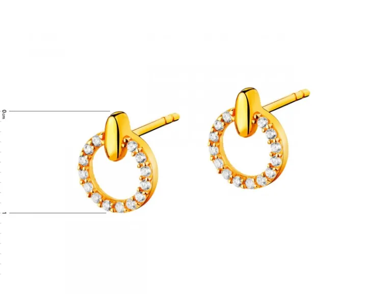 Złote kolczyki z cyrkoniami