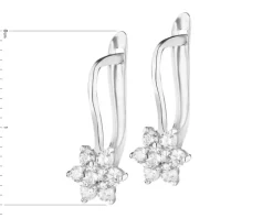 Złote kolczyki z cyrkoniami - kwiaty