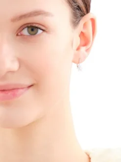 Złote kolczyki z cyrkoniami - kwiaty