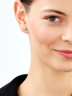 Złote kolczyki z cyrkoniami - motyle