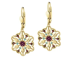 Złote kolczyki z cyrkoniami - rozety