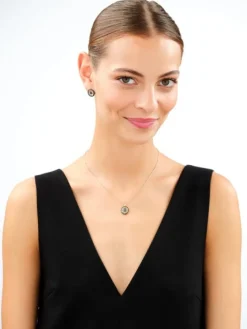 Złote kolczyki z cyrkoniami - rozety