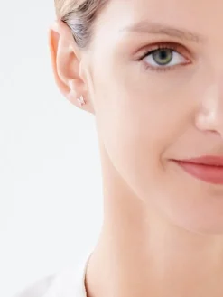 Złote kolczyki z cyrkoniami - motyle