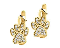 Złote kolczyki z cyrkoniami - łapki