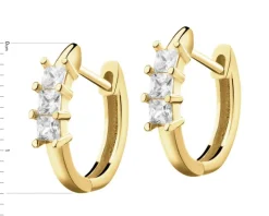 Złote kolczyki z cyrkoniami - koła