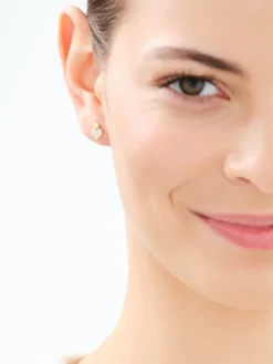 Złote kolczyki z cyrkoniami - serca