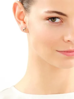 Złote kolczyki z cyrkoniami - serca