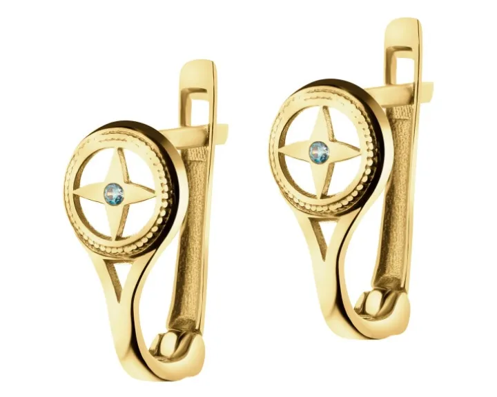 Złote kolczyki z cyrkoniami