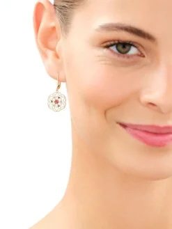 Złote kolczyki z cyrkoniami - rozety