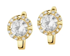 Złote kolczyki z cyrkoniami
