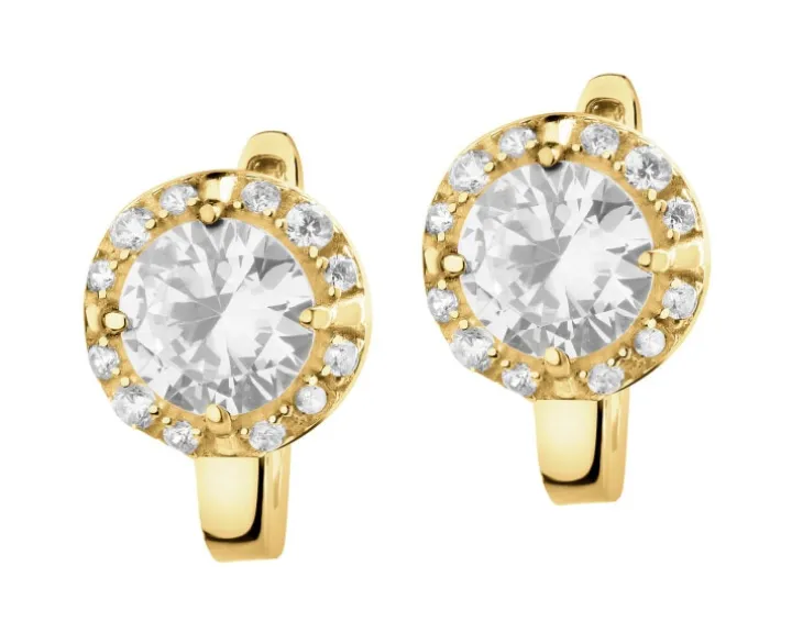 Złote kolczyki z cyrkoniami
