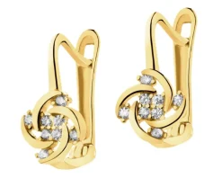 Złote kolczyki z cyrkoniami