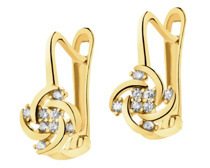Złote kolczyki z cyrkoniami