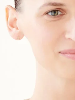 Złote kolczyki z cyrkoniami - serca