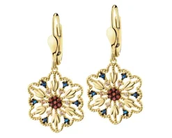 Złote kolczyki z cyrkoniami - rozety