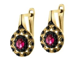 Złote kolczyki z cyrkoniami