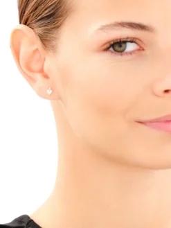 Złote kolczyki z cyrkoniami - serca