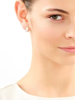 Złote kolczyki z cyrkoniami - koła