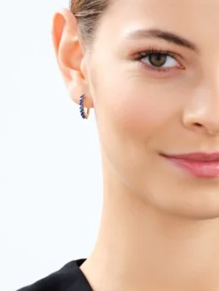 Złote kolczyki z cyrkoniami - koła