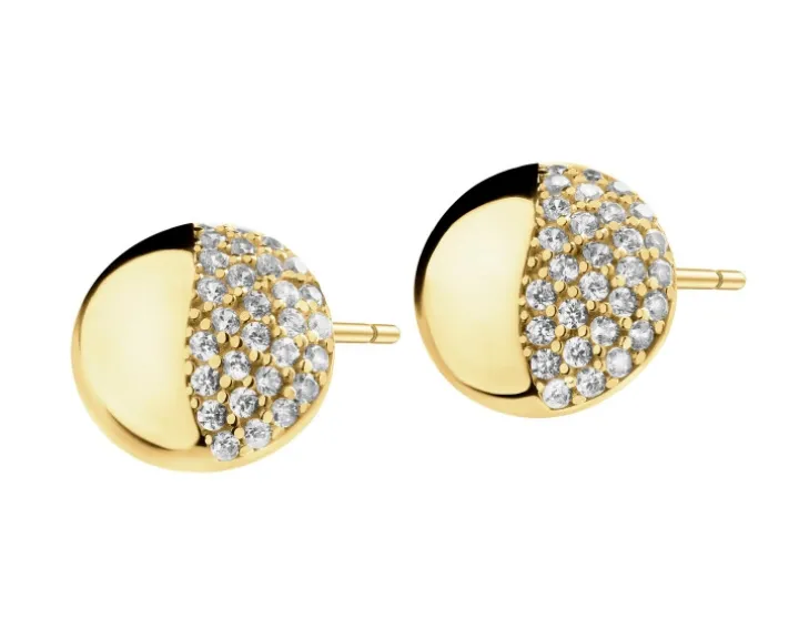 Złote kolczyki z cyrkoniami