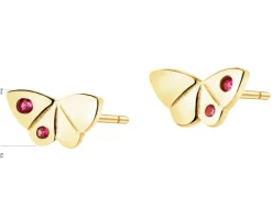 Złote kolczyki z cyrkoniami - motyle