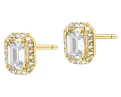 Złote kolczyki z cyrkoniami