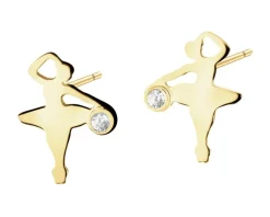 Złote kolczyki z cyrkoniami - baletnice