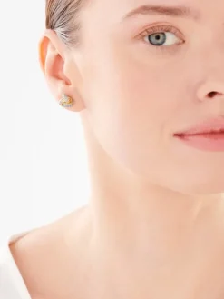 Złote kolczyki z emalią