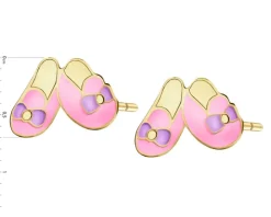 Złote kolczyki z emalią - buciki