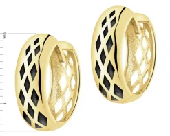 Złote kolczyki z emalią - koła