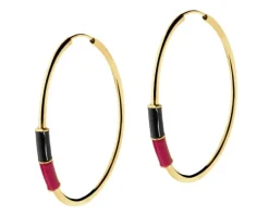 Złote kolczyki z emalią - koła