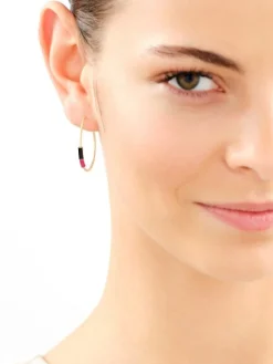 Złote kolczyki z emalią - koła