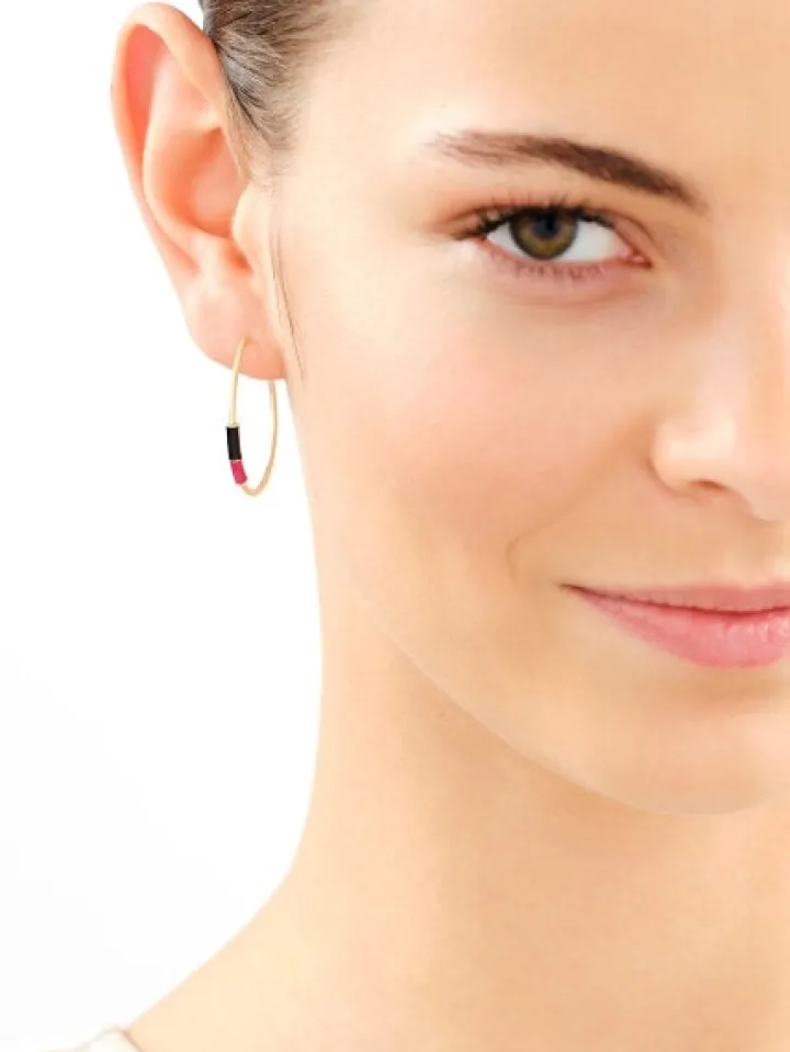 Złote kolczyki z emalią - koła