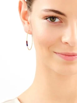 Złote kolczyki z emalią - koła