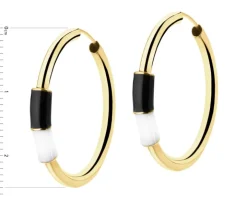 Złote kolczyki z emalią - koła