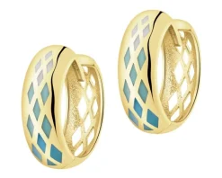 Złote kolczyki z emalią - koła