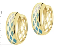 Złote kolczyki z emalią - koła