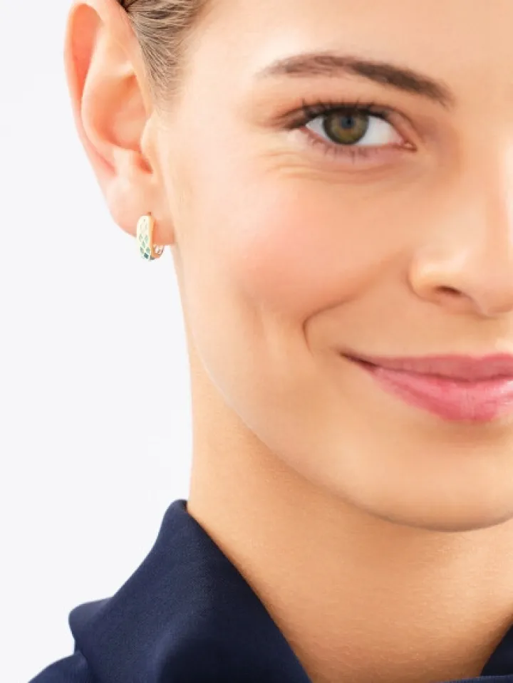 Złote kolczyki z emalią - koła