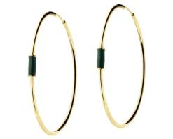 Złote kolczyki z emalią - koła